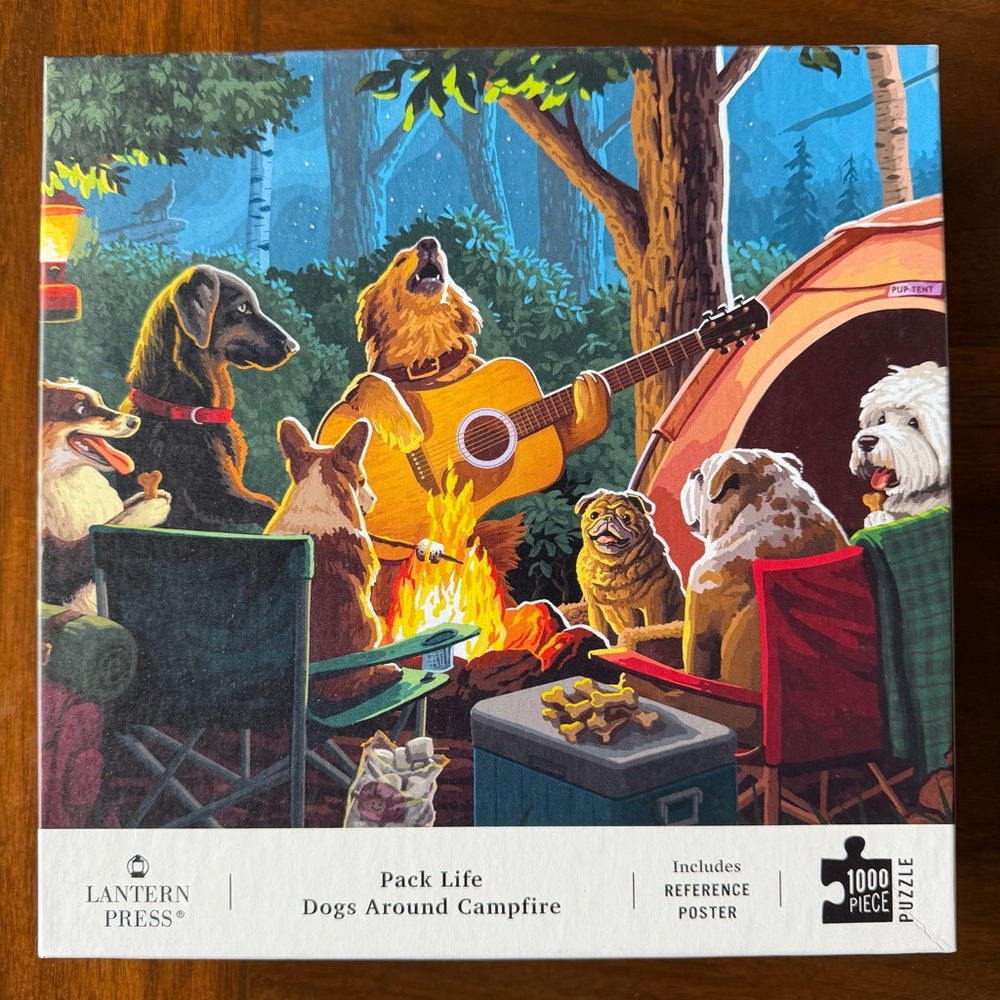 Lantern Press "Pack Life - Dogs Around Campfire" 1000-Piece Puzzle